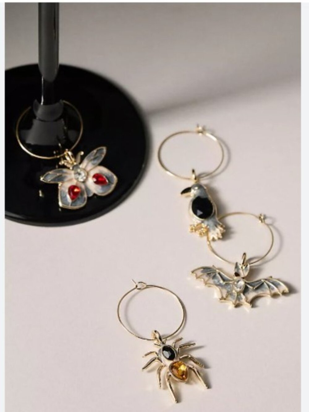 Catherine Martin Midnight Creatures Wine Charms from Anthropologie - NWT